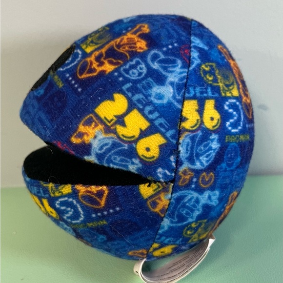 Pac-Man Plush 4.5” Stuffed Blue Arcade Design Toy, Kids Plush, Arcade Character - Picture 2 of 8